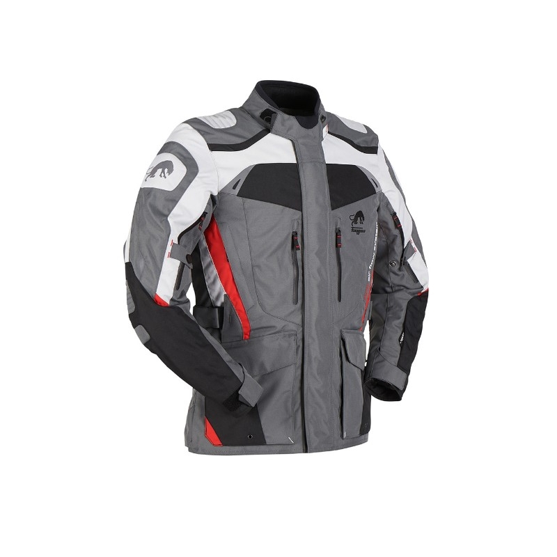 Chaqueta de moto Furygan Apalaches gris-blanco-negro-rojo liquidación