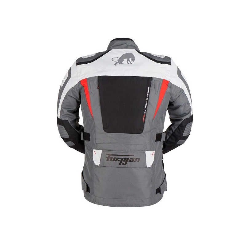 Chaqueta de moto Furygan Apalaches gris-blanco-negro-rojo liquidación