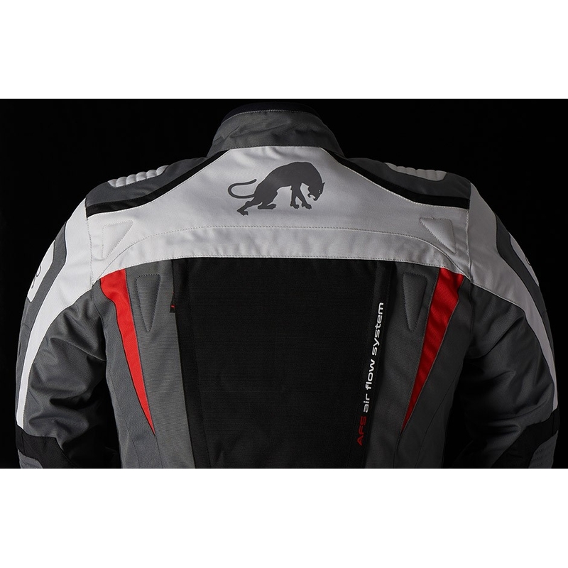 Chaqueta de moto Furygan Apalaches gris-blanco-negro-rojo liquidación