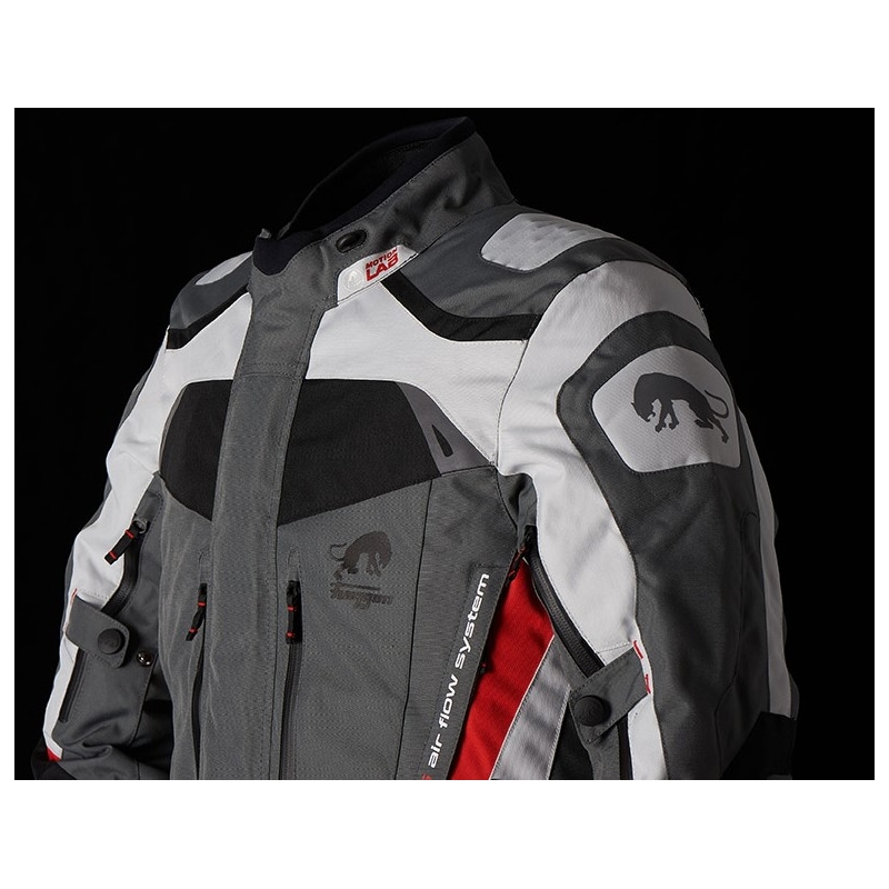 Chaqueta de moto Furygan Apalaches gris-blanco-negro-rojo liquidación