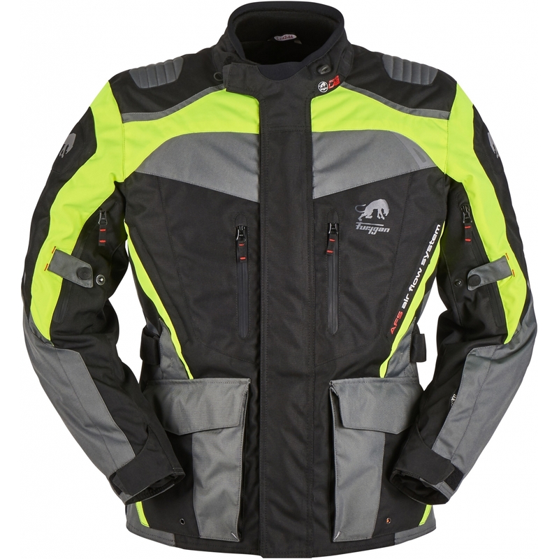 Chaqueta de moto Furygan Apalaches negro-amarillo fluo