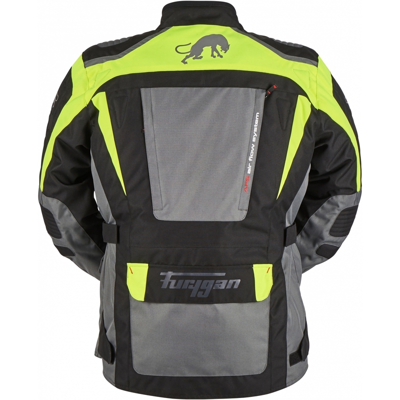 Chaqueta de moto Furygan Apalaches negro-amarillo fluo