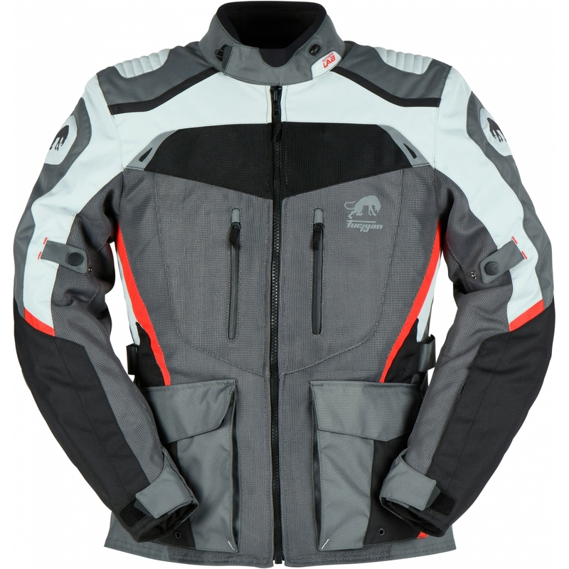 Chaqueta de moto Furygan Apalaches Vented 2 en 1 Gris-Rojo-Negro