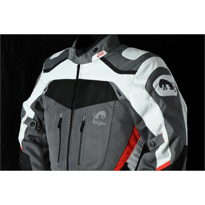 Chaqueta de moto Furygan Apalaches Vented 2 en 1 Gris-Rojo-Negro