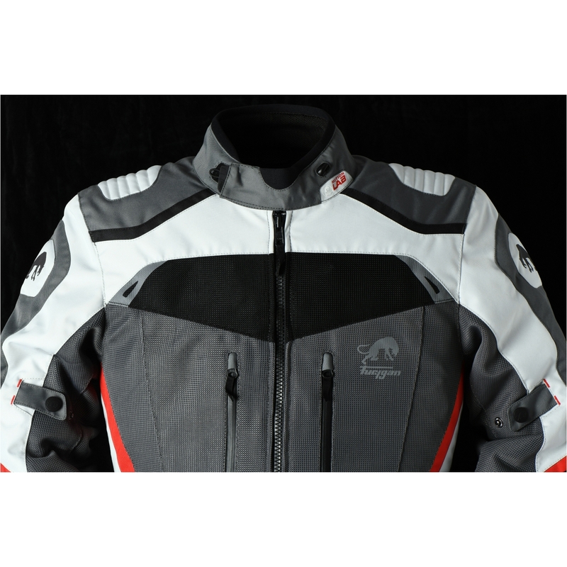Chaqueta de moto Furygan Apalaches Vented 2 en 1 Gris-Rojo-Negro