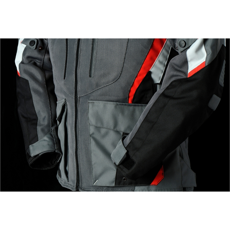 Chaqueta de moto Furygan Apalaches Vented 2 en 1 Gris-Rojo-Negro
