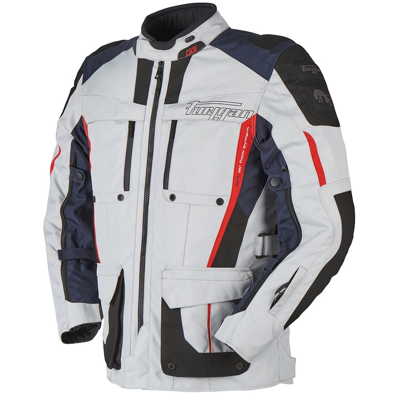 Chaqueta de moto Furygan Brevent 3 en 1 gris-negro-rojo-azul liquidación