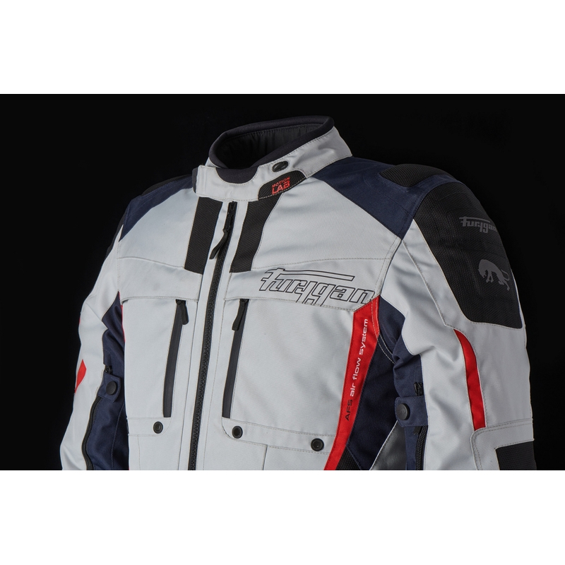 Chaqueta de moto Furygan Brevent 3 en 1 gris-negro-rojo-azul liquidación