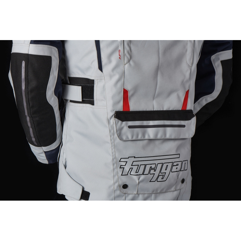 Chaqueta de moto Furygan Brevent 3 en 1 gris-negro-rojo-azul liquidación