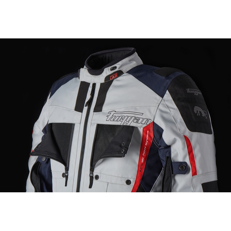 Chaqueta de moto Furygan Brevent 3 en 1 gris-negro-rojo-azul liquidación