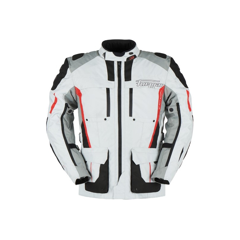 Chaqueta de moto Furygan Brevent 3 en 1 blanco-gris-rojo-negro liquidación