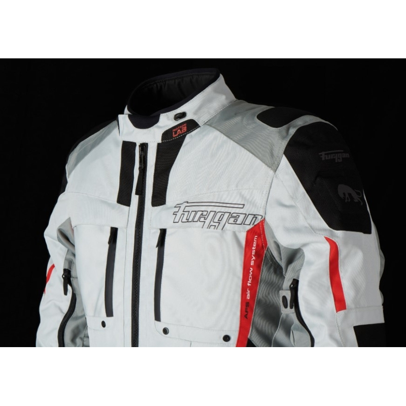 Chaqueta de moto Furygan Brevent 3 en 1 blanco-gris-rojo-negro liquidación