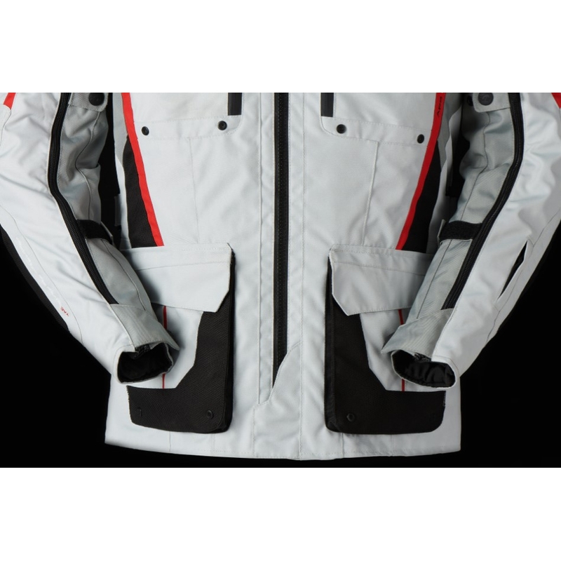 Chaqueta de moto Furygan Brevent 3 en 1 blanco-gris-rojo-negro liquidación