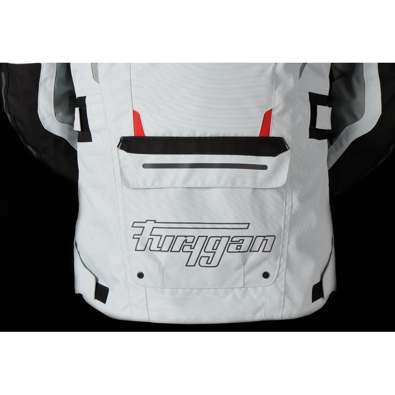 Chaqueta de moto Furygan Brevent 3 en 1 blanco-gris-rojo-negro liquidación