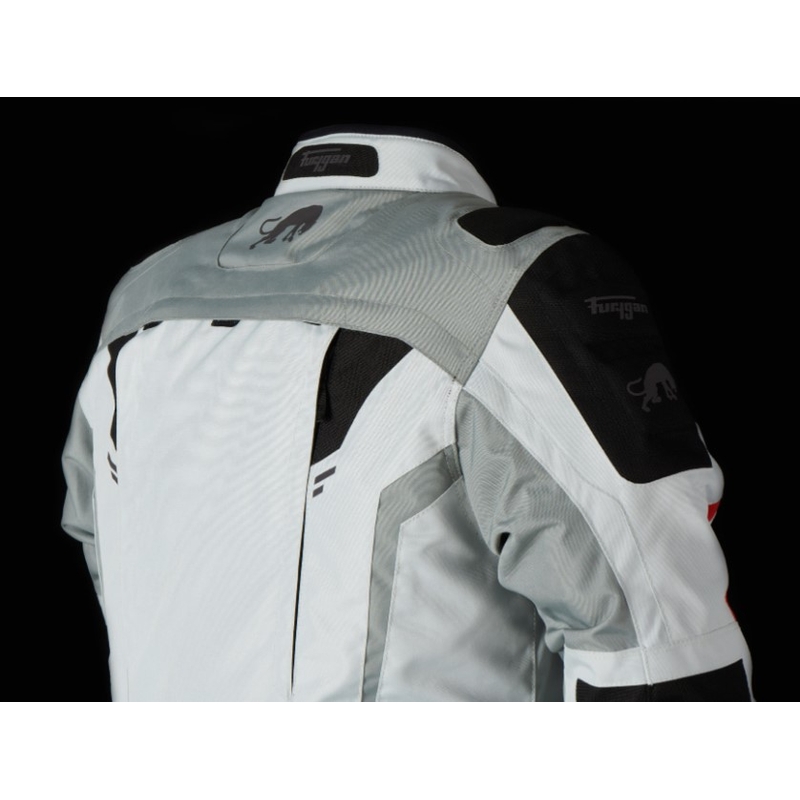 Chaqueta de moto Furygan Brevent 3 en 1 blanco-gris-rojo-negro liquidación