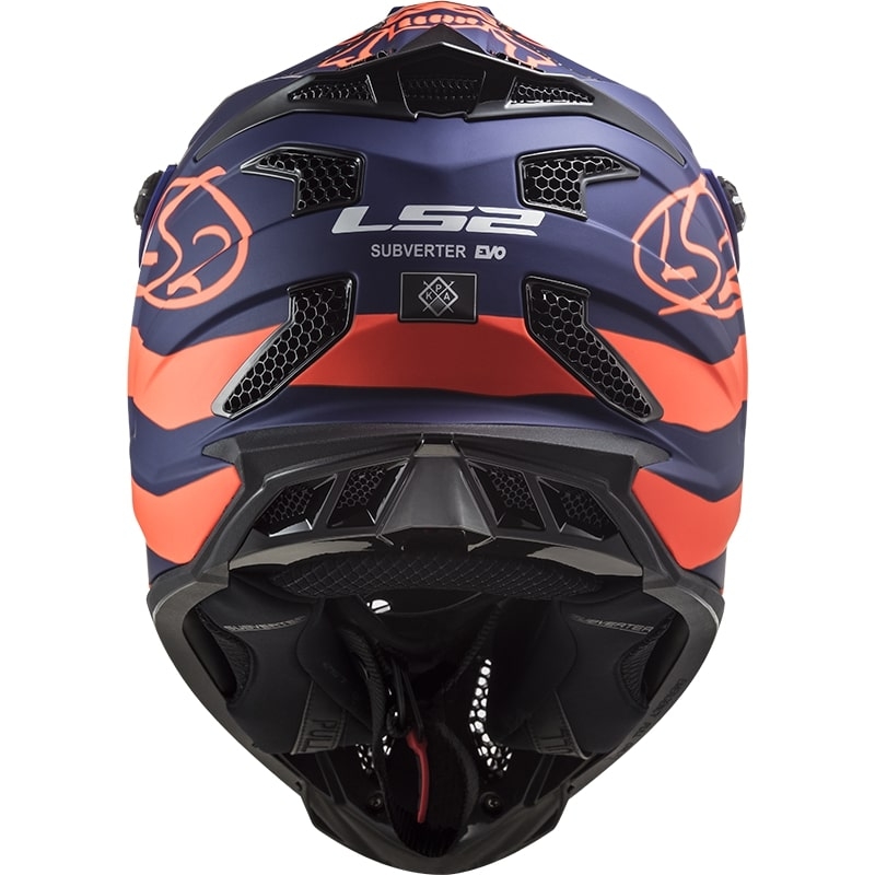 Casco de motocross LS2 MX700 Subverter Cargo azul-fluo naranja mate