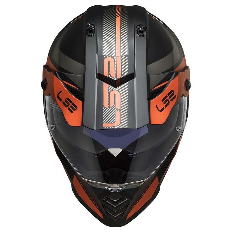 Casco Enduro LS2 MX436 Pioneer Evo Adventurer negro-naranja mate