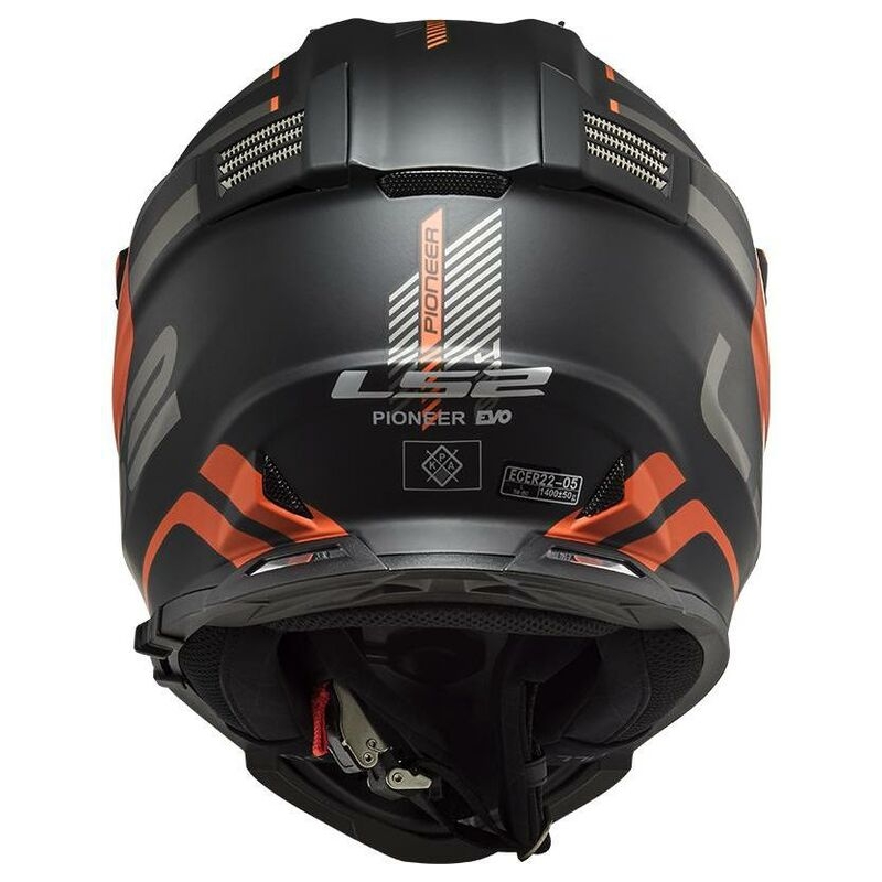 Casco Enduro LS2 MX436 Pioneer Evo Adventurer negro-naranja mate