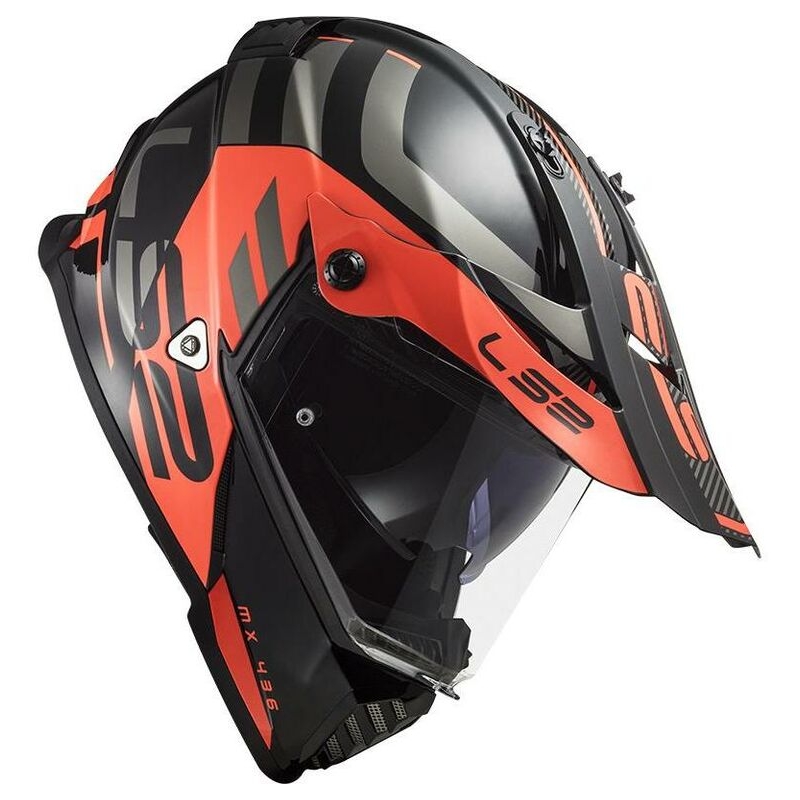 Casco Enduro LS2 MX436 Pioneer Evo Adventurer negro-naranja mate