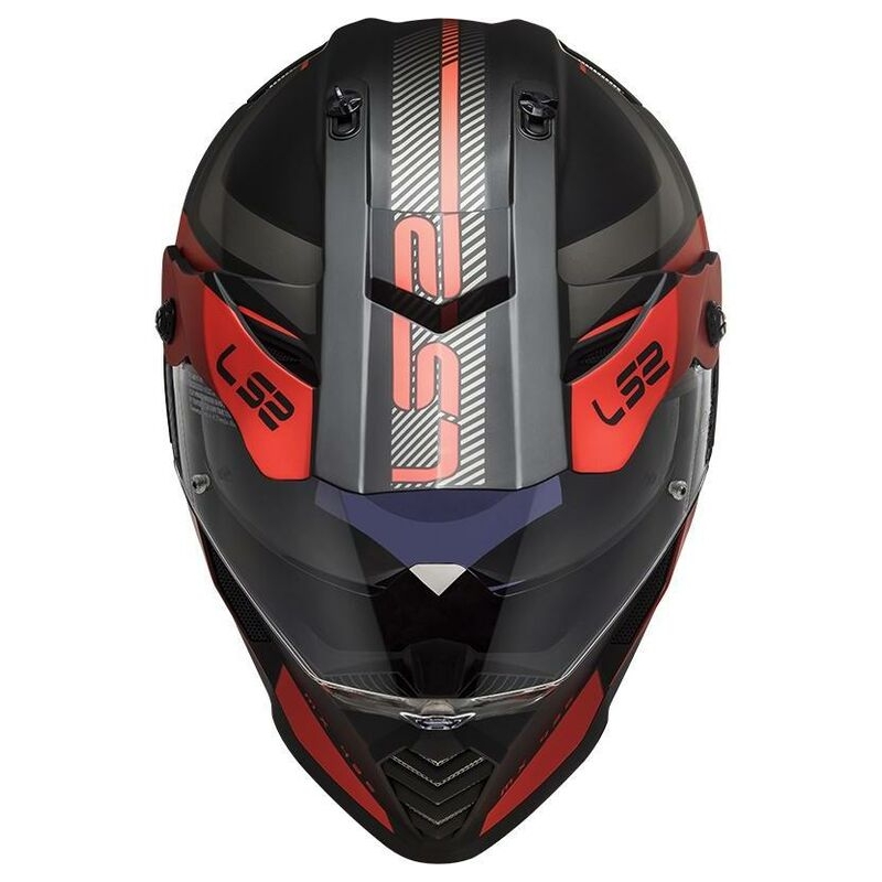 Enduro přilba LS2 MX436 Pioneer Evo Adventurer černo-červená matná