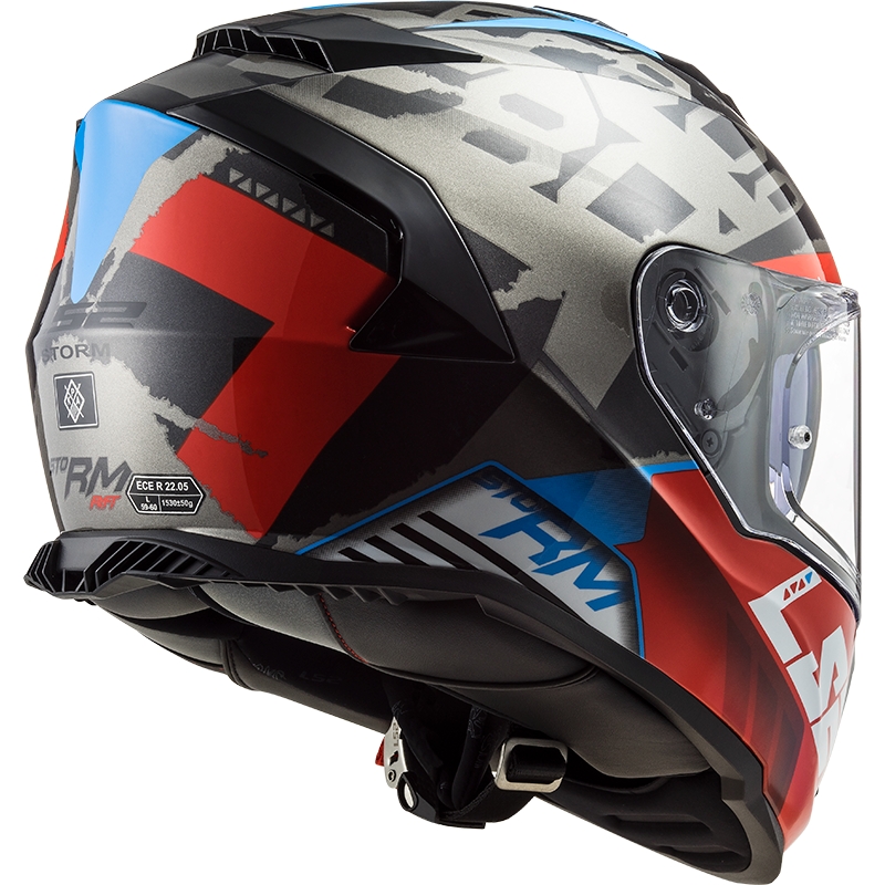 Casco integral de moto LS2 FF800 Storm Sprinter negro-rojo-titanio