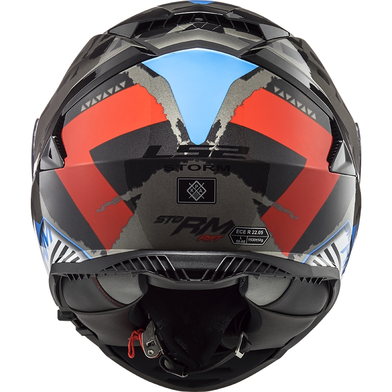 Casco integral de moto LS2 FF800 Storm Sprinter negro-rojo-titanio