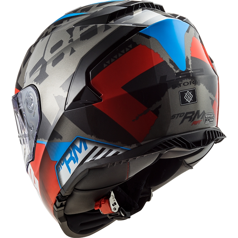 Casco integral de moto LS2 FF800 Storm Sprinter negro-rojo-titanio