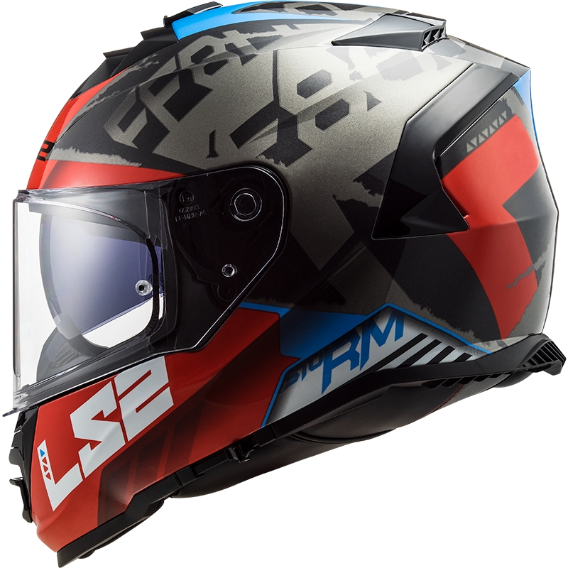 Casco integral de moto LS2 FF800 Storm Sprinter negro-rojo-titanio