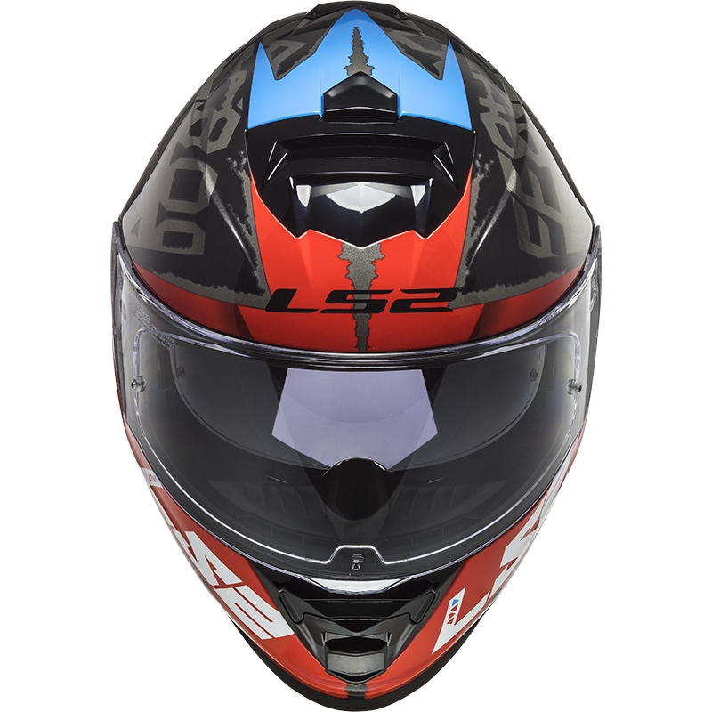 Casco integral de moto LS2 FF800 Storm Sprinter negro-rojo-titanio
