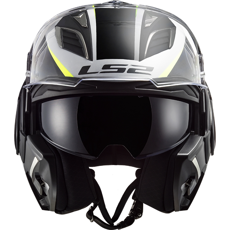 Casco de moto plegable LS2 FF900 Valiant II Codex negro-amarillo flúo-blanco
