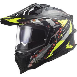 Casco Enduro LS2 MX701 Explorer C Extend negro-gris-amarillo fluo