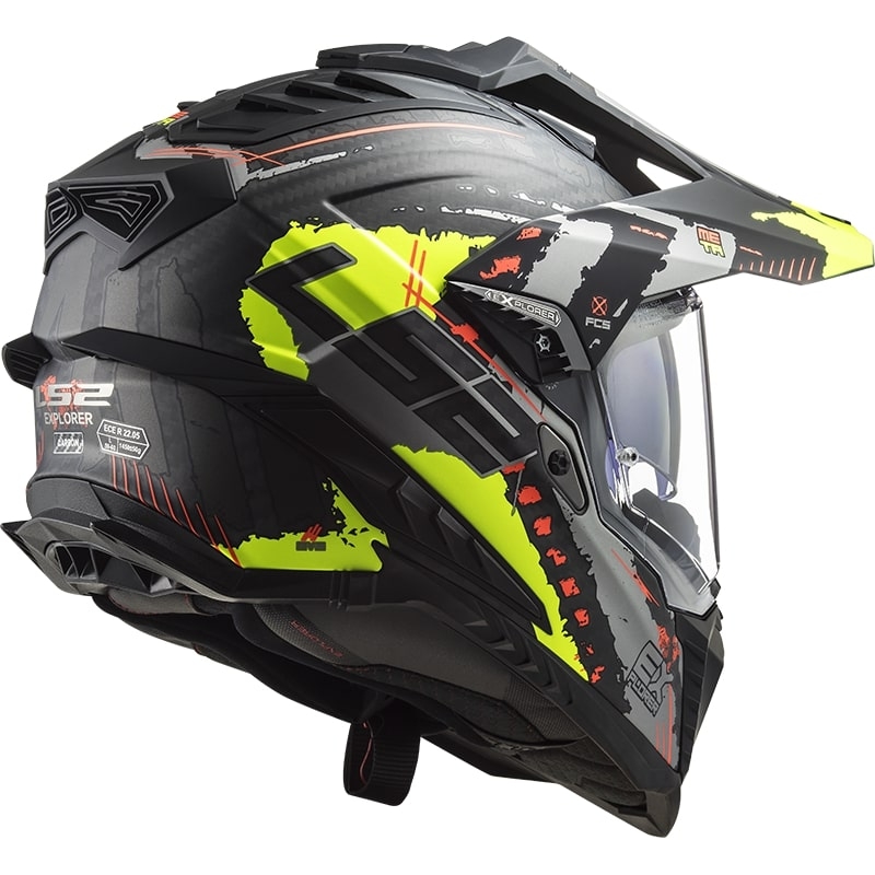 Casco Enduro LS2 MX701 Explorer C Extend negro-gris-amarillo fluo