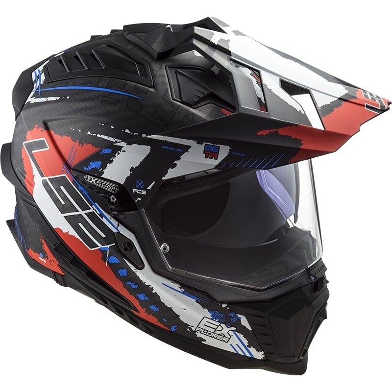 Casco Enduro LS2 MX701 Explorer C Extend negro-azul-rojo