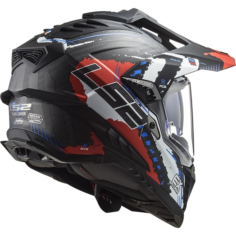 Casco Enduro LS2 MX701 Explorer C Extend negro-azul-rojo