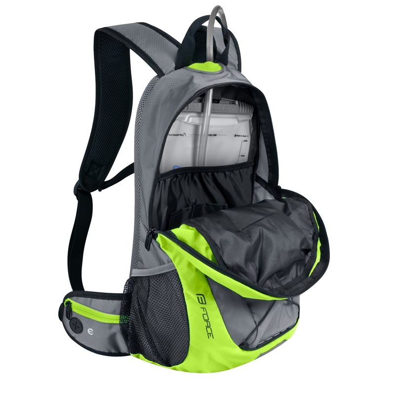 Cyklo batoh FORCE Jordan Plus 20 l šedo-fluo zelený s hydrovakem výprodej