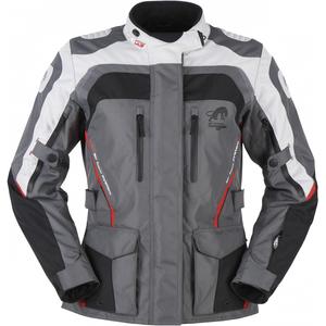 Chaqueta de moto para mujer Furygan Apalaches roja, blanca, negra y gris