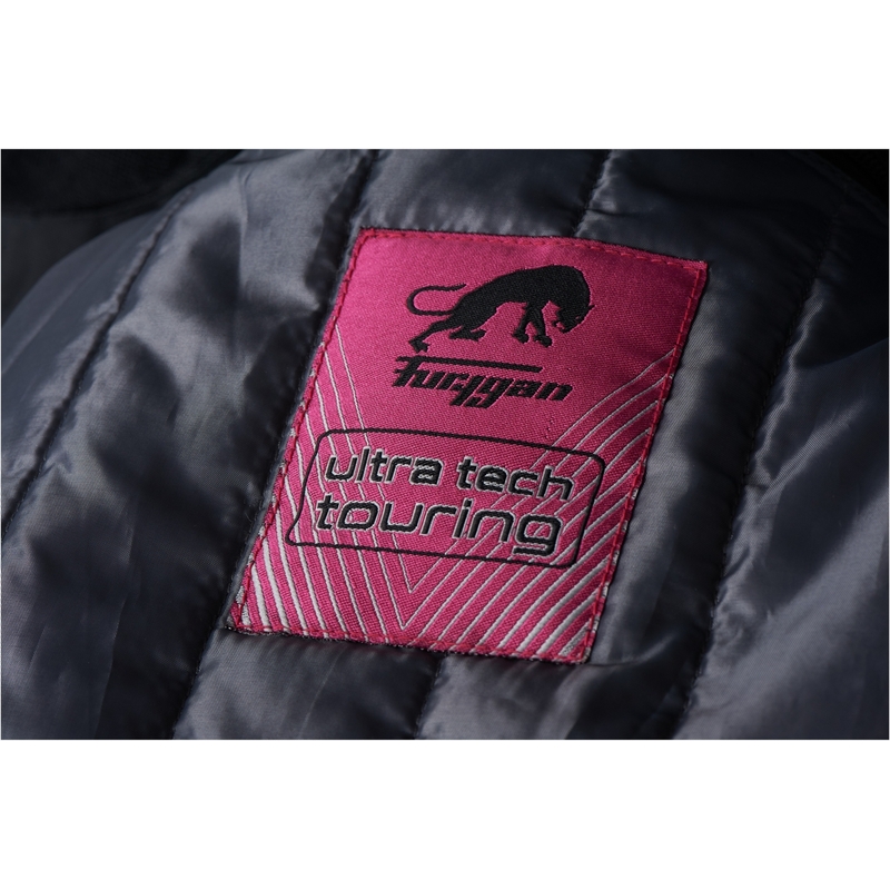 Chaqueta de moto para mujer Furygan Apalaches roja, blanca, negra y gris