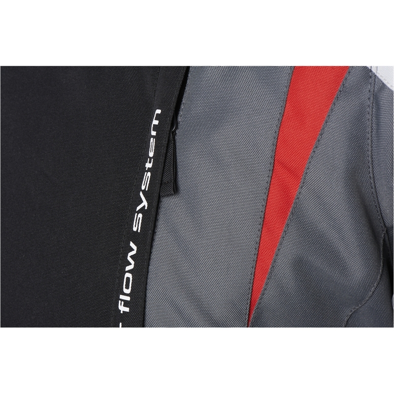 Chaqueta de moto para mujer Furygan Apalaches roja, blanca, negra y gris