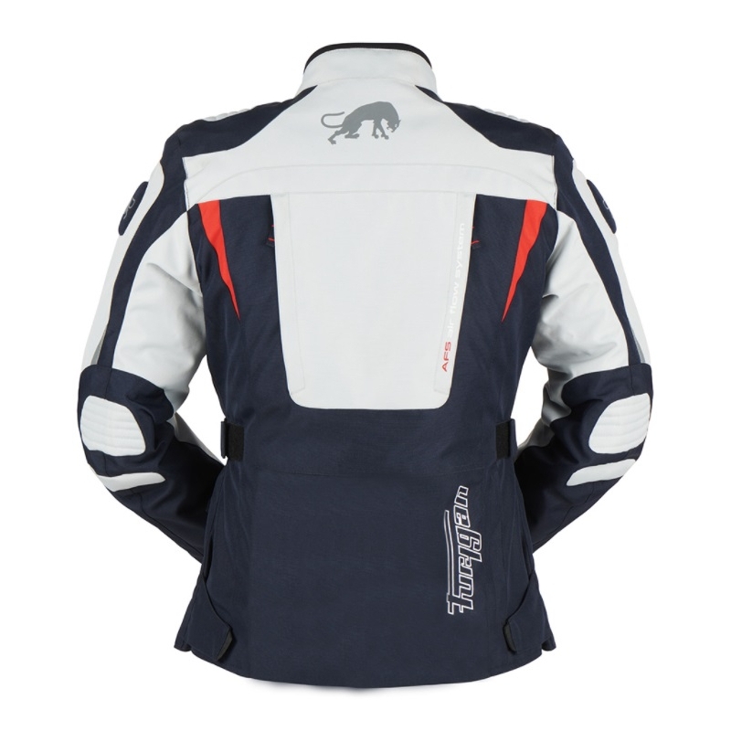 Chaqueta de moto para mujer Furygan Apalaches rojo, blanco y azul