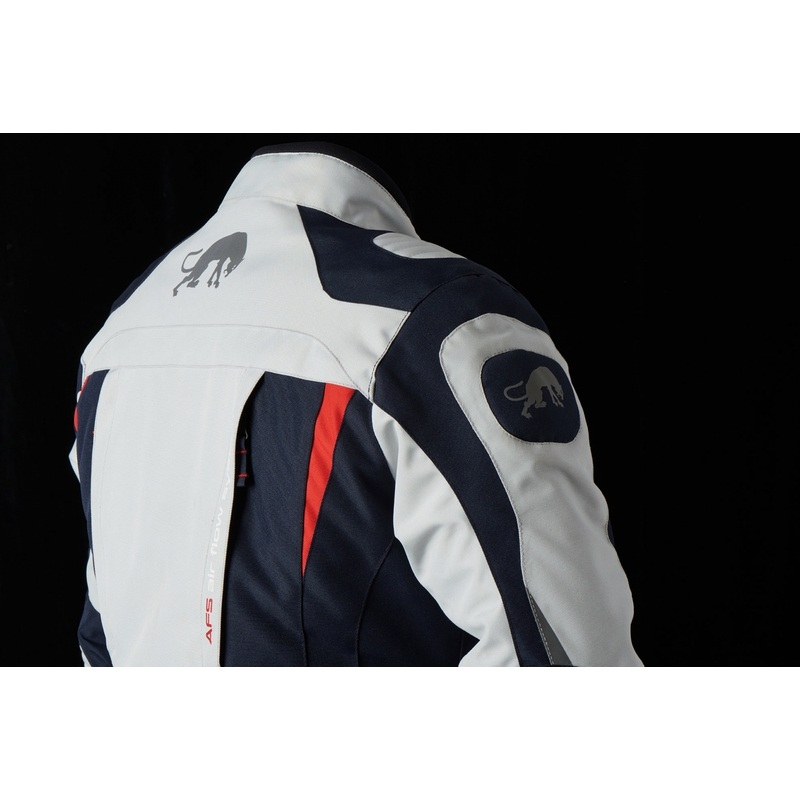 Chaqueta de moto para mujer Furygan Apalaches rojo, blanco y azul