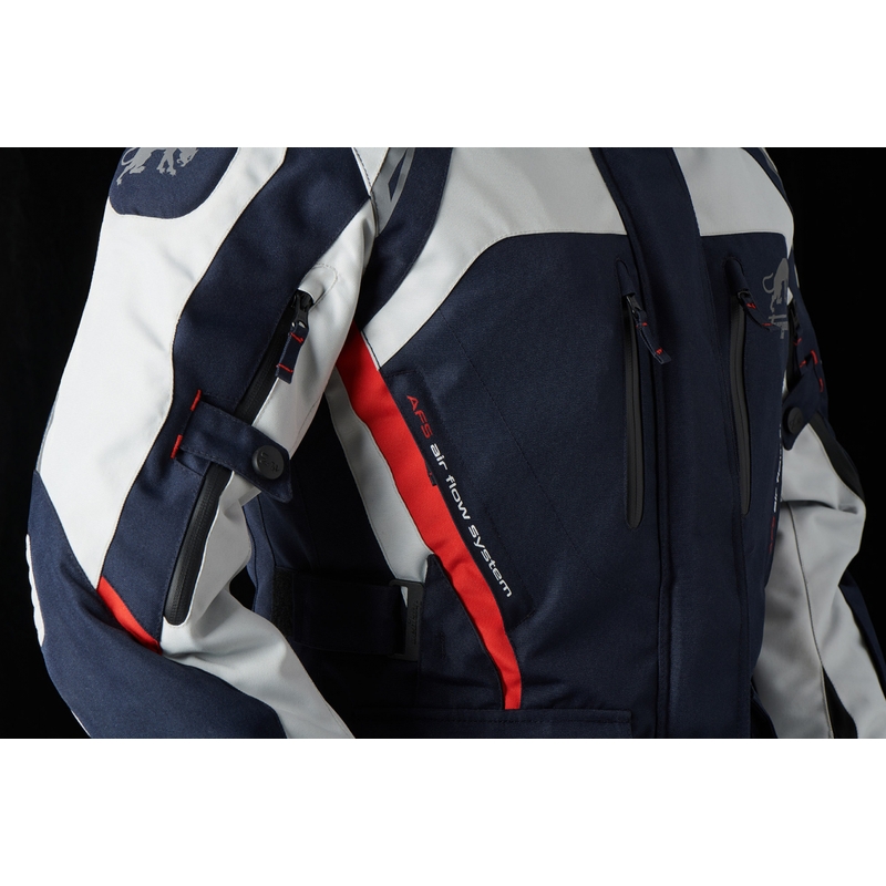 Chaqueta de moto para mujer Furygan Apalaches rojo, blanco y azul