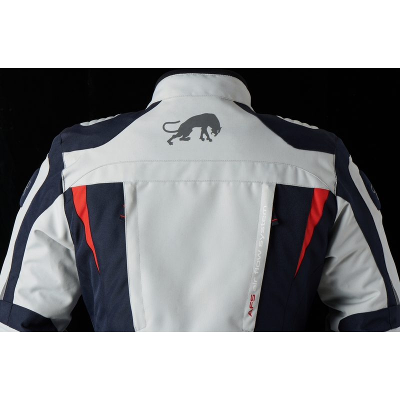 Chaqueta de moto para mujer Furygan Apalaches rojo, blanco y azul