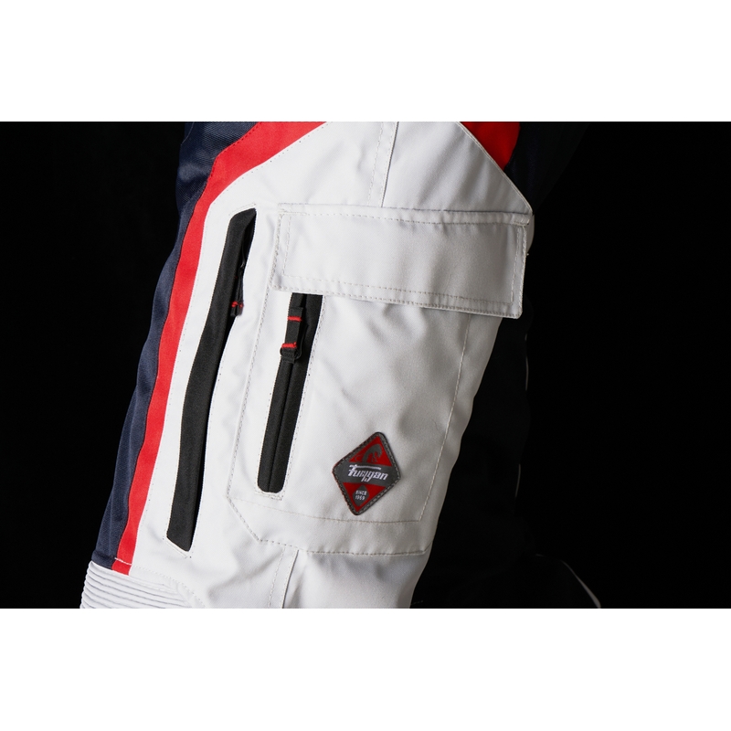 Pantalón de moto Furygan Apalaches Negro-Rojo-Blanco-Azul liquidación