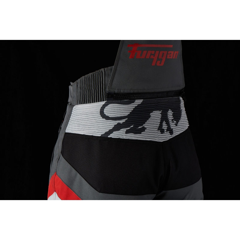 Pantalones de moto para mujer Furygan Apalaches Negro-Rojo-Blanco-Gris liquidación