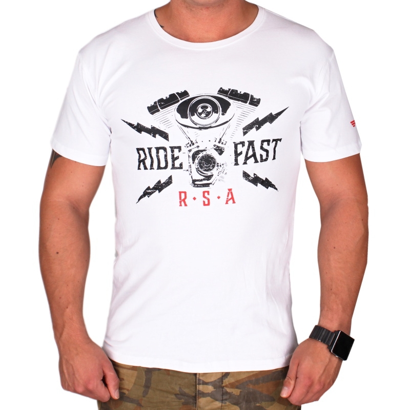 Camiseta RSA Ride Fast blanca liquidación