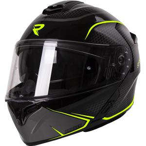 Casco de moto Street Racer Ranger negro-amarillo fluorescente tip-up