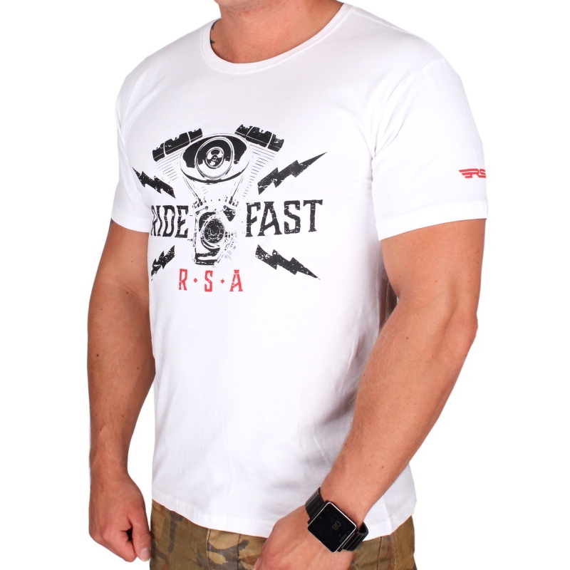 Camiseta RSA Ride Fast blanca liquidación