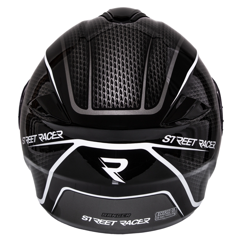 Casco de moto abatible Street Racer Ranger blanco y negro