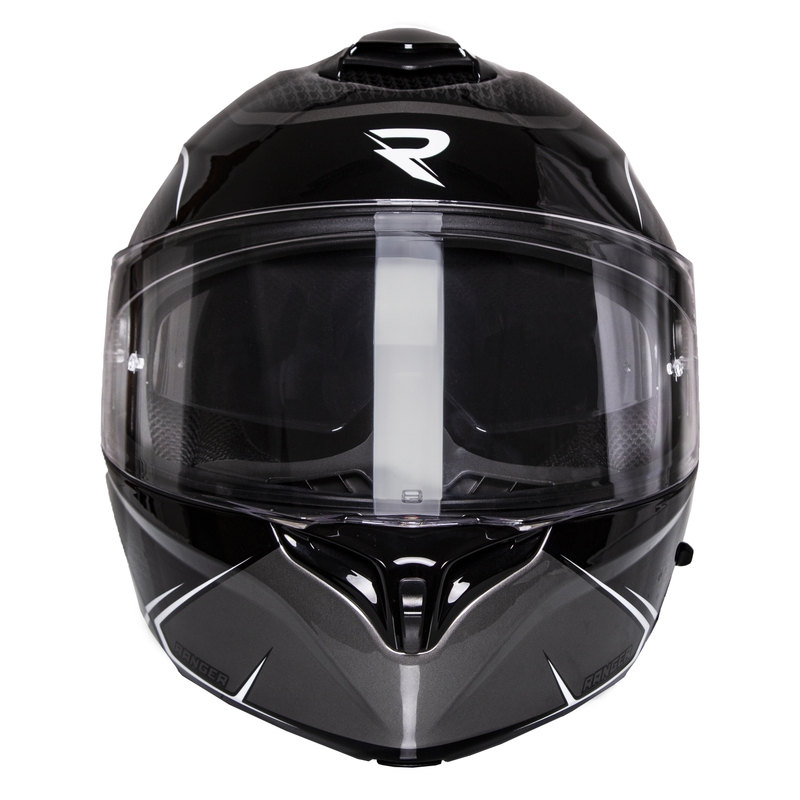 Casco de moto abatible Street Racer Ranger blanco y negro