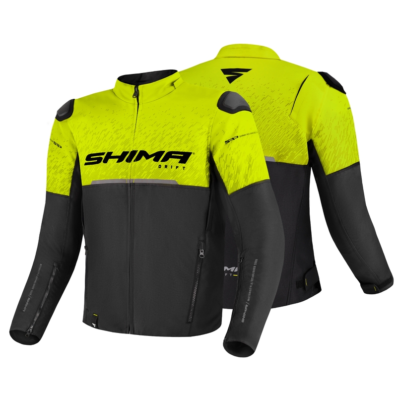 Chaqueta de moto Shima Drift negro-amarillo fluo